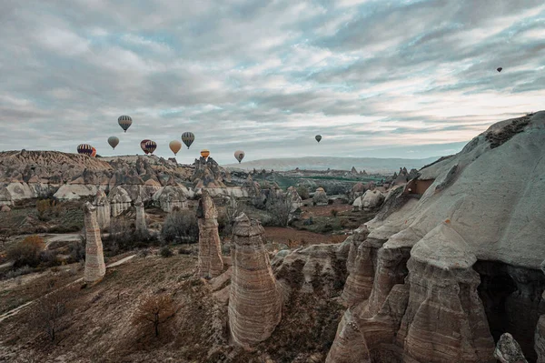 Beautiful View Hot Air Balloons Goreme National Park Cappadocia Turkey — Foto de Stock