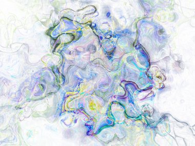 Soyut arkaplan illüstrasyonuna bir göz atın, modern hipster fraktal alev grafiği. Renkli sürreal poster, afiş