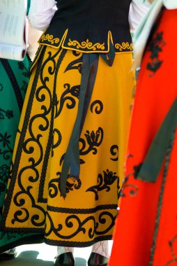 Valladolid, Kastilya ve Leon 'daki renkli geleneksel kostümler.