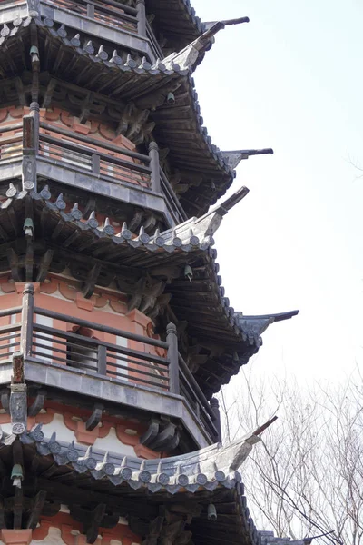 A vertical shot of old building in Sheshan, China