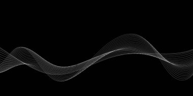 Beautiful Dark Abstract Black And White Grid Wave Design