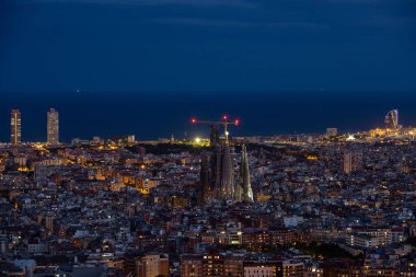 İspanya Barselona 'nın muhteşem şehir manzarası