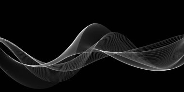 Beautiful Abstract Black And White Grid Wave Design