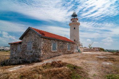 A beautiful view of Lighthouse with House in the Paphos Archaeological Park, Cyprus
