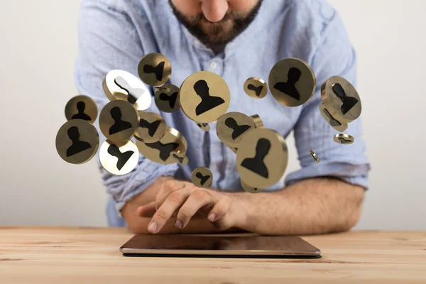 Person Presenting Render Team Connection Social Network Concept — Stock Photo, Image