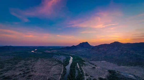 A mesmerizing shot of a landscape in Arizona during the sunset