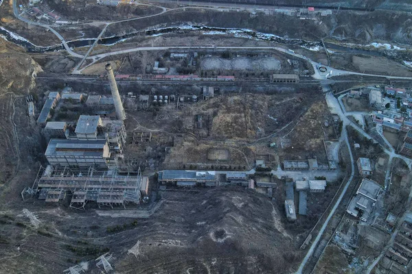 Aerial Shot Abandoned Factories Mountains China — Stock Photo, Image