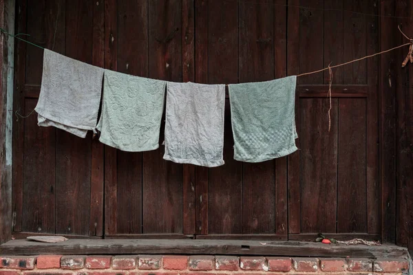 Hanging Towels Rope House — Stockfoto