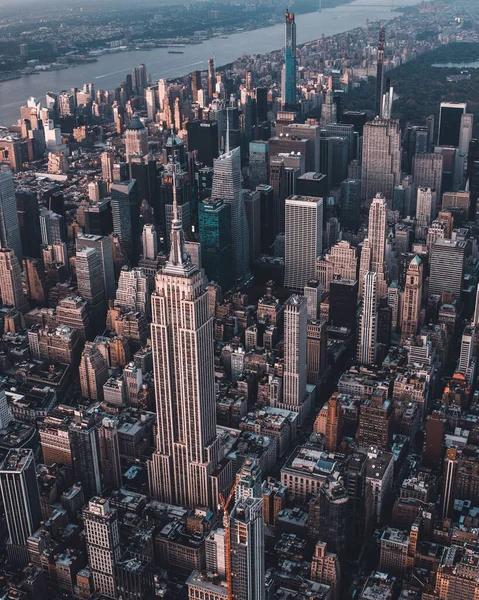 Empire State Building Form Helicopter Pov — Stok fotoğraf