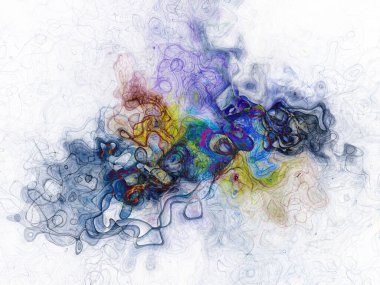 Renkli ve soyut bir tablo.