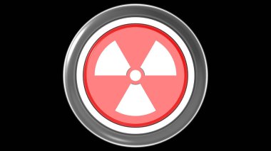 nuclear button white and red isolated illustration 3d render