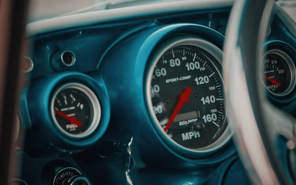 Tachometer Vintage Chevrolet Photo Taken Window — Stock Photo, Image