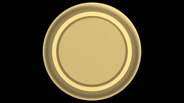 Золотая Кнопка Изолированные Иллюстрации Золото Рендеринг — стоковое фото