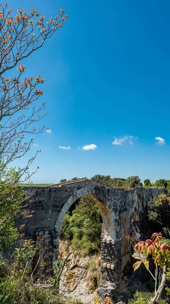 Viterbo 2022 Ponte Dell Abbadia Known Devil Bridge Ancient Bridge — Stock Photo, Image