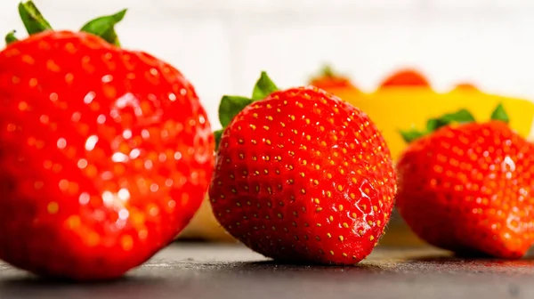 Selective Shot Fresh Juicy Strawberries — Stock Photo, Image
