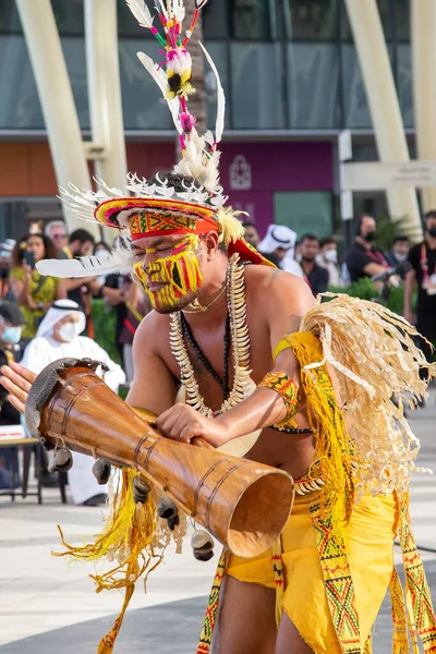 Papua Nova Guiné Ilha Primeira Nação Dançarinos Expo2020 Dançando Roupas — Fotografia de Stock