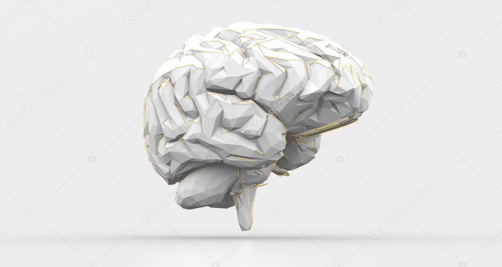 An illustration of a gray brain on a white background