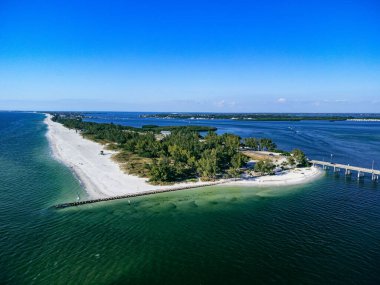 An aerial view of the sunny Coquina Beach, Sarasota, Florida, Bradenton clipart