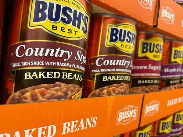 Usa Grovetown Retail Grocery Store Bushes Baked Beans Country Style — 图库照片