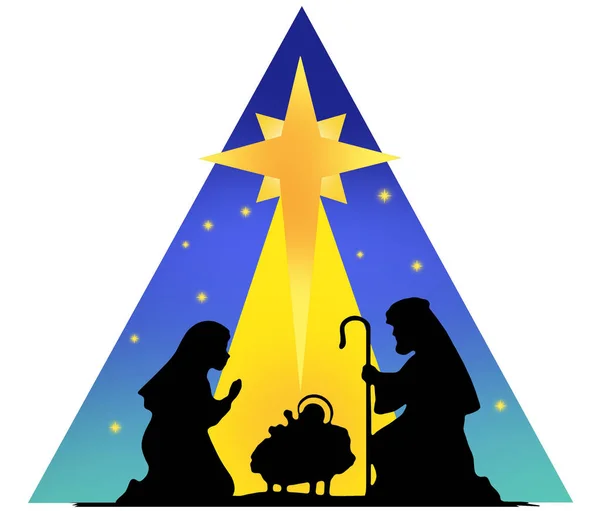 Illustration Nativity Scene Star Bethlehem — Stock Photo, Image