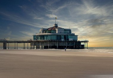 An industrial facility on the seashore in Blankenberge