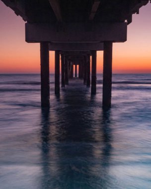 A beautiful view of sunset view between the sea and the port