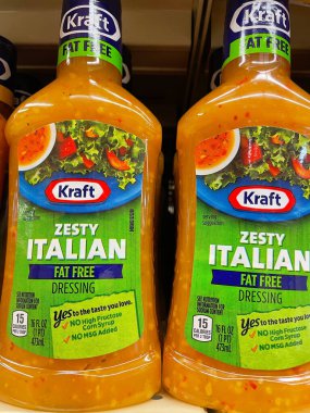 Grovetown, Ga USA - 03 15 22: Retail store Kraft salad dressing fat free italian