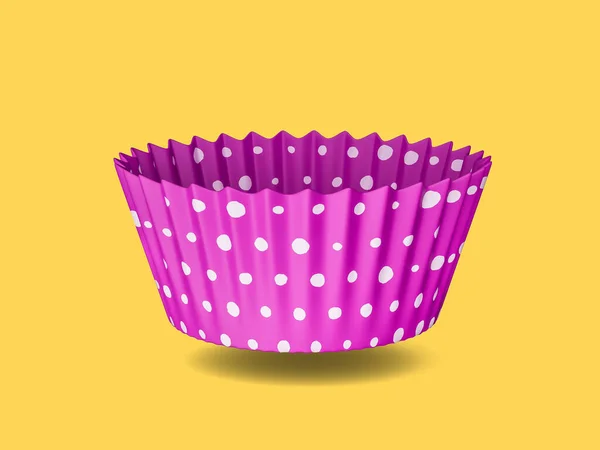 Empty Cupcake Liner Yellow Background Illustration — Stock Photo, Image