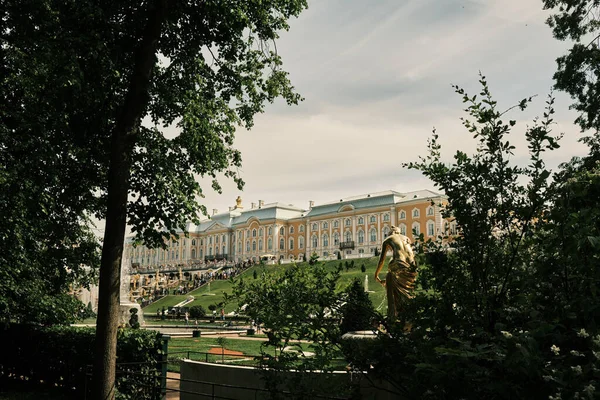 Beautiful Shot Imperial Palace Petergof Fountains Saint Petersburg Russia — Stock Photo, Image