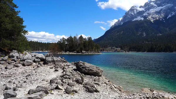 Eibsee Lake Northerly Base Zugspitze Mountain Bavaria Germany — Zdjęcie stockowe