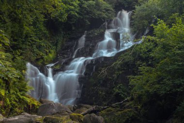 A beautiful view of the Torc Waterfall in long exposure in the Killarney National Park, Ireland