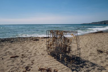 An aerial view of a beautiful sea on a sunny day in California, USA