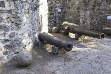 An old cannon inside the medieval Rumelian Castle in Istanbul, Turkey