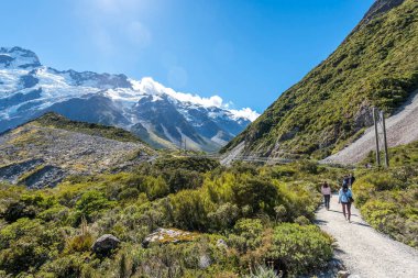 A beautiful view of tourists going on a forest mountain road