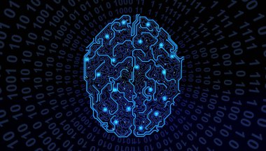 Teknoloji zihin devresi. Elektronik zihin fütüristik teknoloji arka planda Poligonal bilim araştırmaları ekolojik teknoloji.