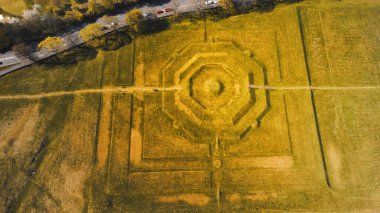 An aerial view of the Stirling Castle garden in Scotland