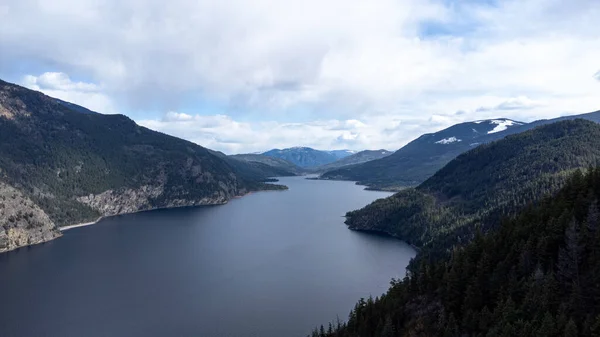 Aerial View Adams Lake Surrounded Forest Canada — Stockfoto