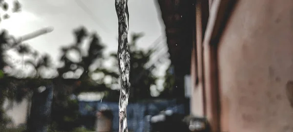 Closeup Pouring Water Wall — Foto de Stock