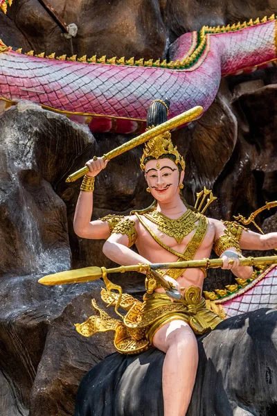 Vertical Closeup Deity Statue Buddhist Temple Thailand — Stock Photo, Image