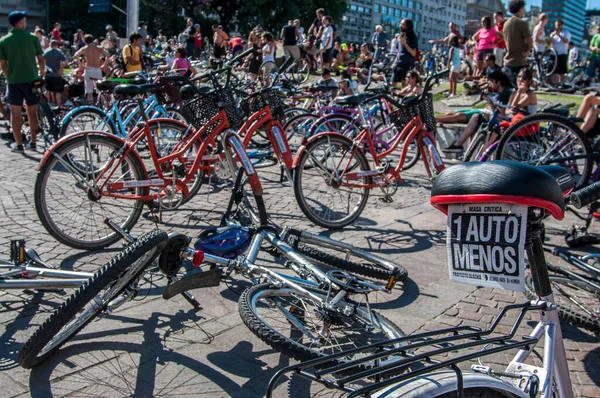 Ribuan Pengendara Sepeda Bergabung Dalam Suatu Pertemuan Misa Kritis Buenos — Stok Foto