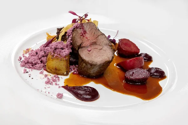 gourmet plate styled food  low light