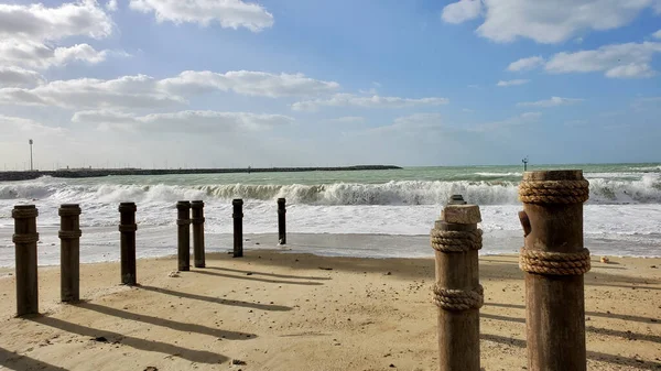 Shot Sand Beach Ocean — Zdjęcie stockowe