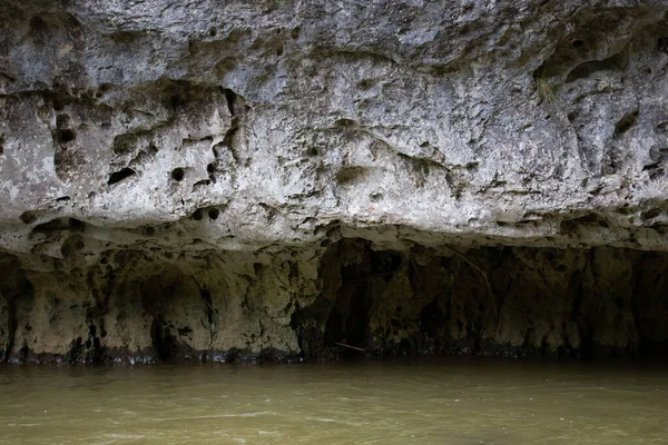 Close Water Erosion Rocky Wall Nature Eroded — Photo