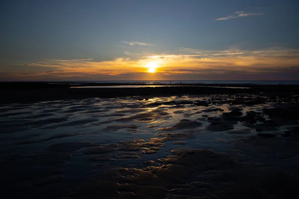 Piękne Ujęcie Zachodu Słońca Niebo Nad Caota Wydma Plaża Tajwanie — Zdjęcie stockowe