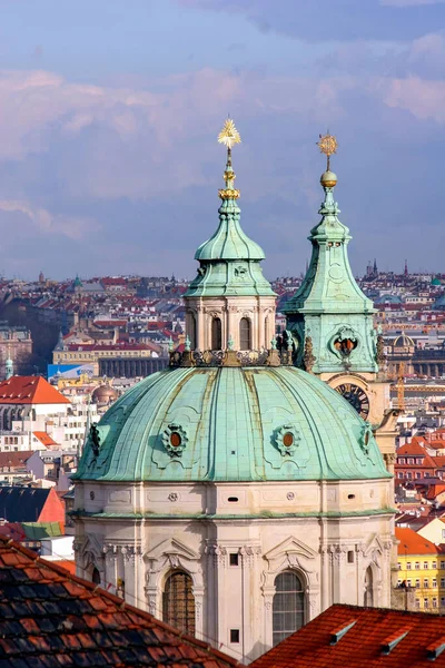 Vertical Shot Green Domes Prague Czech Republic —  Fotos de Stock