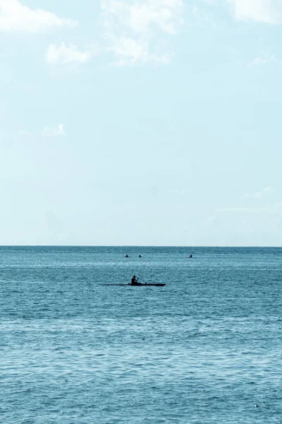 Vertical Shot Canoes Sea Tahiti French Polynesia — Stock Fotó