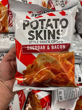 Grovetown, Ga USA - 03 20 22: Retail store TGI Friday Potato skins bag snacks