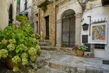 Lenola sokakları. Latina ili, Lazio bölgesi, orta İtalya.