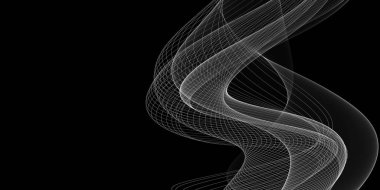 Güzel Soyut Siyah ve Beyaz Dalga Tasarımı