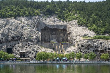 A beautiful view of Longmen Grottoes in Luoyang, China